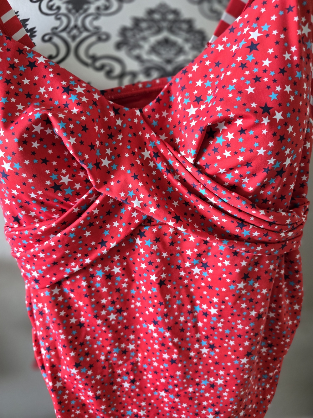 Lands' End Red Star-Print One-Piece Swim Tank - Picture 2 of 4